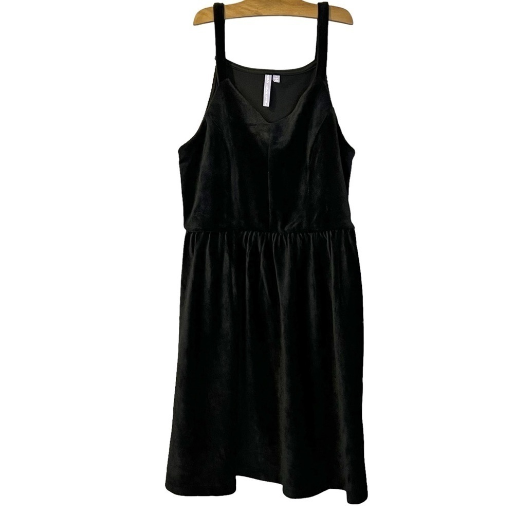 Good‎ Luck Girl Black Velvet Ribbed Dress